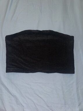 Sparkle Black Strapless Bandeau Top